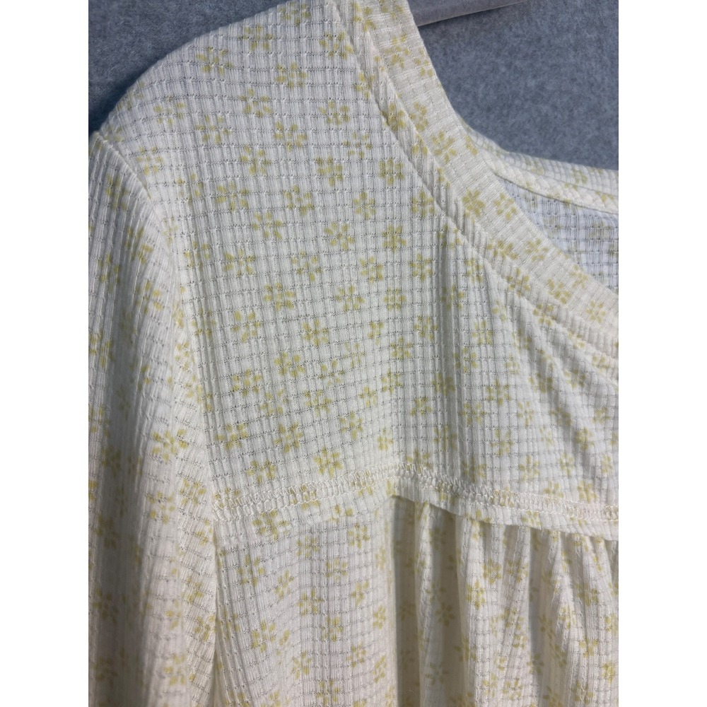 Wonderly Floral Henley Tunic Top XL Cottagecore Soft Girl Babydoll Euro Summer - Picture 6 of 9